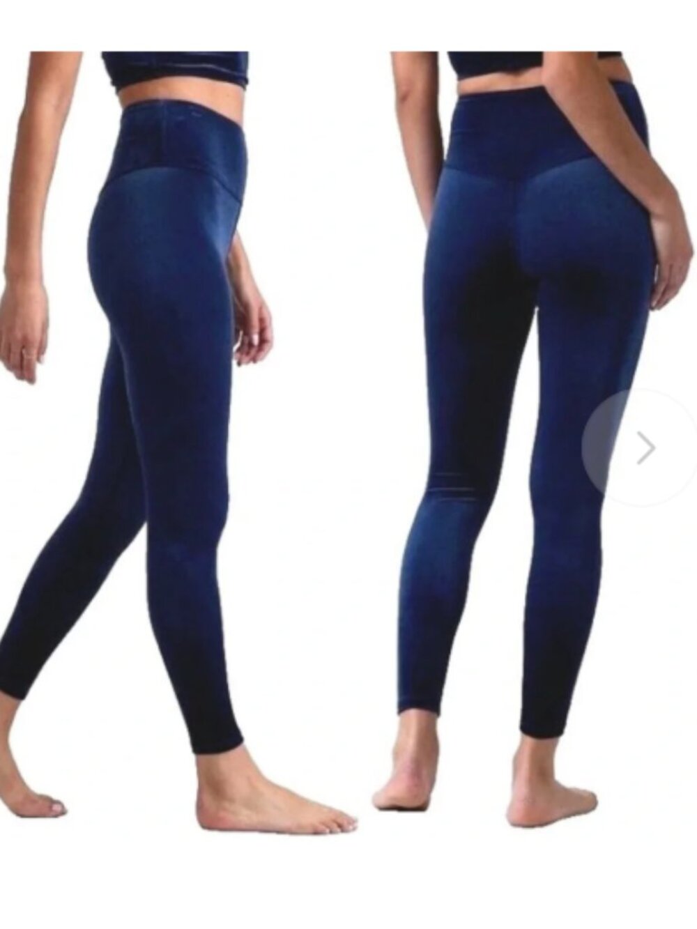 Athleta Navy Elation Velvet High-Rise Leggings size Large